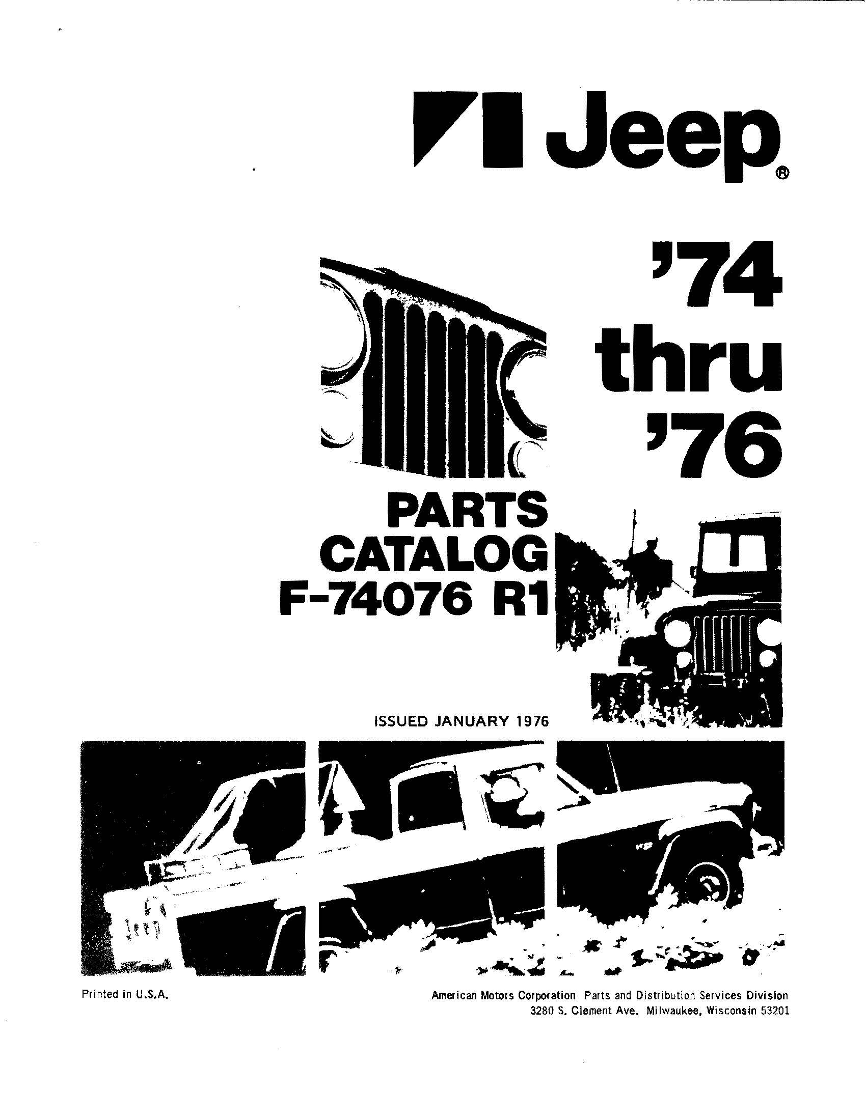 Parts Catalog F-74076 R1 January 1976